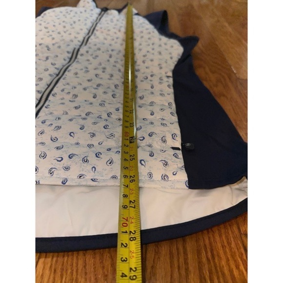 Peter Millar Fuse Hybrid Vest Medium Tossed Paisley White/Navy zippered NWT $225 - Picture 7 of 12